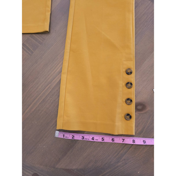 Crosby Dress Pants Women's Size 2 Yellow Cropped Flare Leg Side zip Career wear - Picture 11 of 16